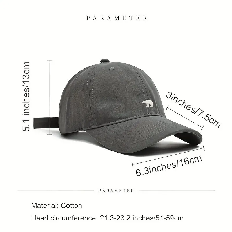 Stylish Bear Embroidered Baseball Cap