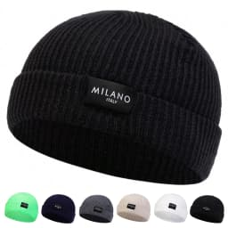 Milano Letter Label Beanie Hat