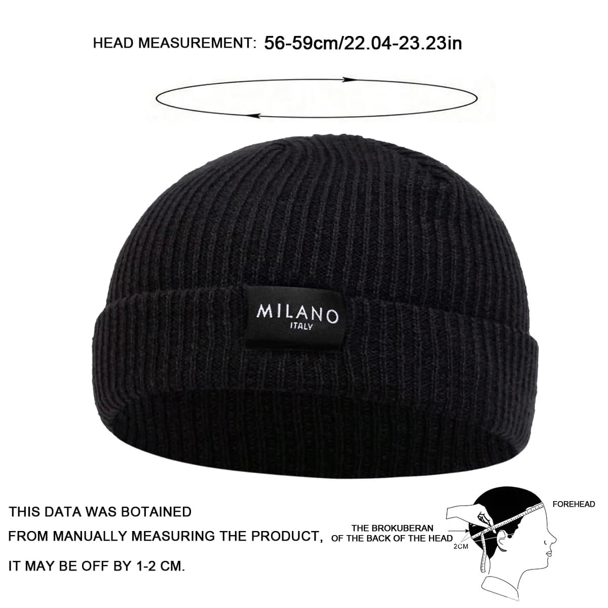 Milano Letter Label Beanie Hat