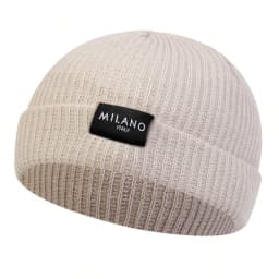 Milano Letter Label Beanie Hat