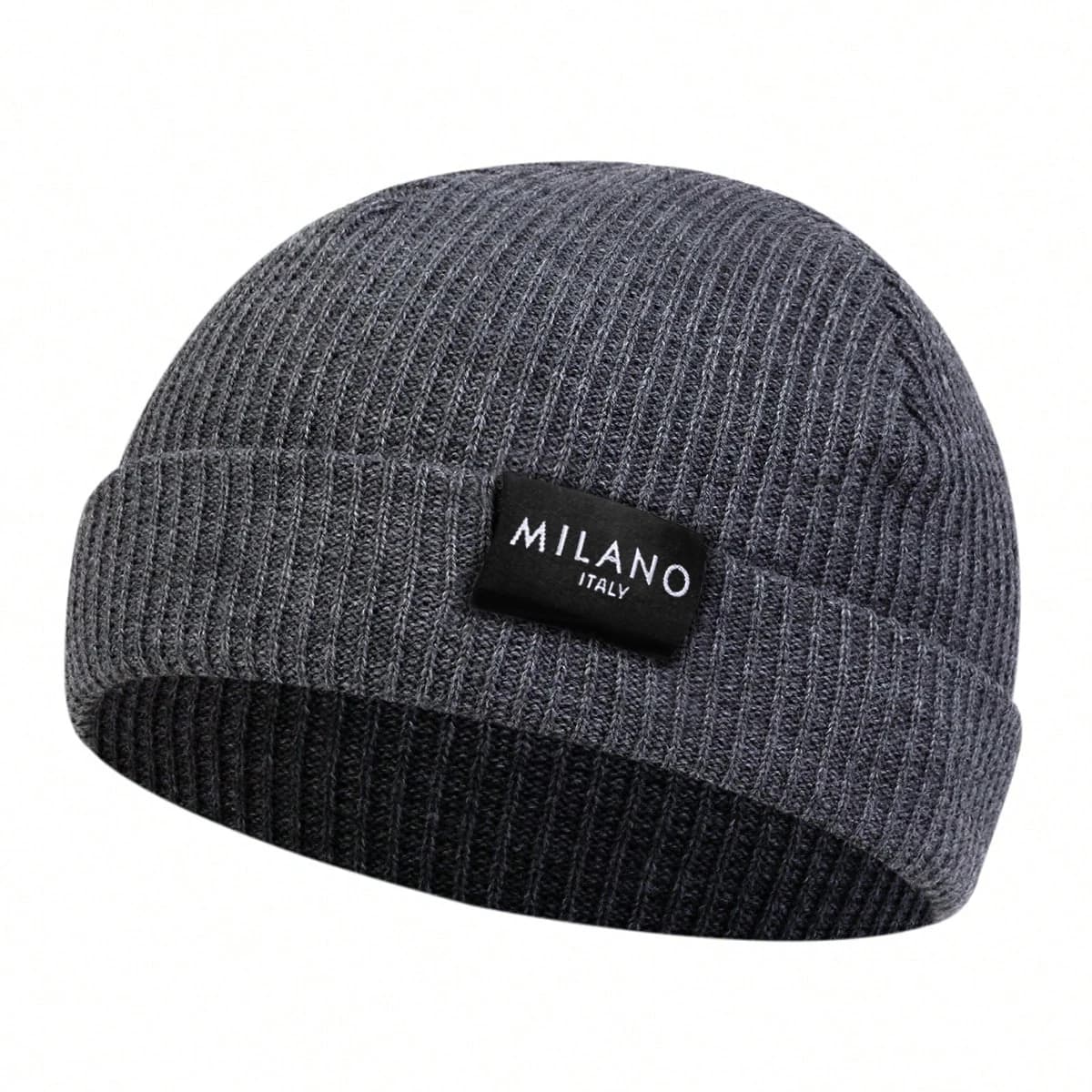 Milano Letter Label Beanie Hat