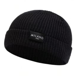 Milano Letter Label Beanie Hat